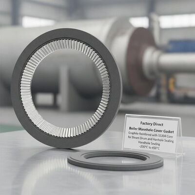 Factory Direct Boiler Manhole Cover Gasket Graphite Reinforced with SS304 Core for Steam Drum and Handhole Sealing -200°C to 450°C